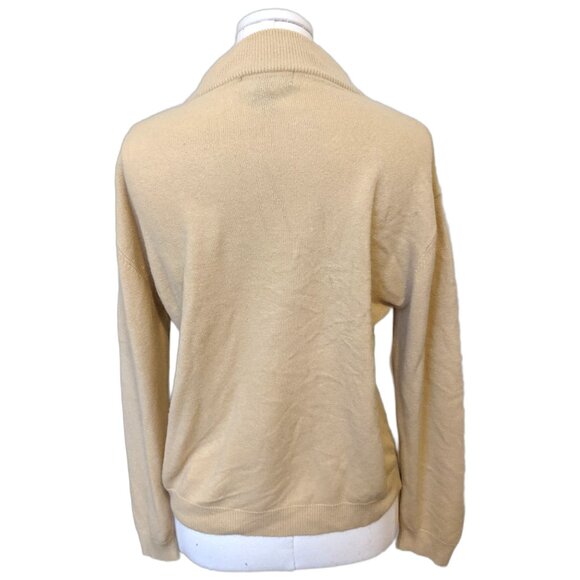 Vintage Nonpareil Mock Neck Sweater Knit Beige Tan Preppy Cozy Neutral Sz L - Picture 5 of 6
